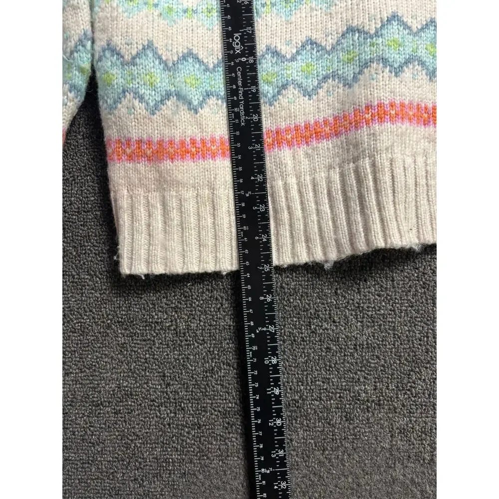 American Eagle Knit Soft Fuzzy Fair Isle Sweater Womens Size S Multicolor